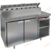 PZ2-11/GN (1/6H) стол для пиццы охл.(+2+10), 2 двери, 1390х700х850мм, глубина раб.пов. 486мм, HICOLD RUS