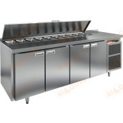 SL2-1111GN (1/6) стол для салатов охл.(+2+10), 4 двери, 2280х700х850мм, HICOLD RUS