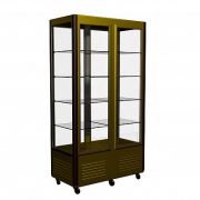 Шкаф холодильный D4 VM 800-1 (R800C Carboma) (0109-0102 (коричн-золот) 4 дв,стекл полк)