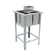 Ванна моечная для мойки яиц сварная (емкости - нерж. сталь aisi 430, каркас уголок оцинк. сталь, корзина) ВМЯ/1-53/53