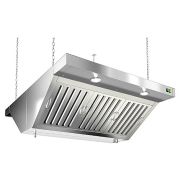 ЗВООК-0818 зонт вытяжной остров. (800х1800х400) с ж/у фильтрами, с отв., без подсвет., HICOLD RUS